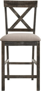 One Allium Way Counter Height Chair 2 - Ii. Tan Linen & Gray. Elegant High-Back With \