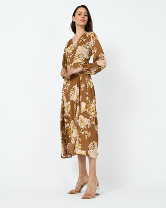 Forcast Women's Brown Maxi dresses - Athens Floral Dobby Maxi Dress