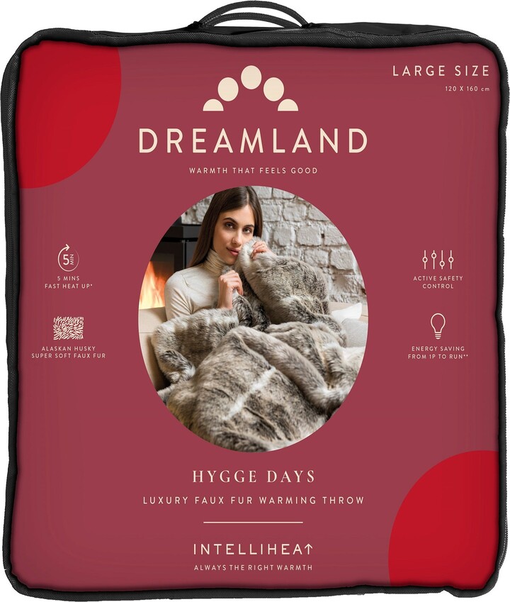 John Lewis Dreamland Heated Throw Grey Electric Blanket Double