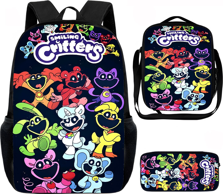 S-smilings C-critters Child School Backpack with Lunch Bags,Pencil Bags,School Bags for Boys Girls Best Gift