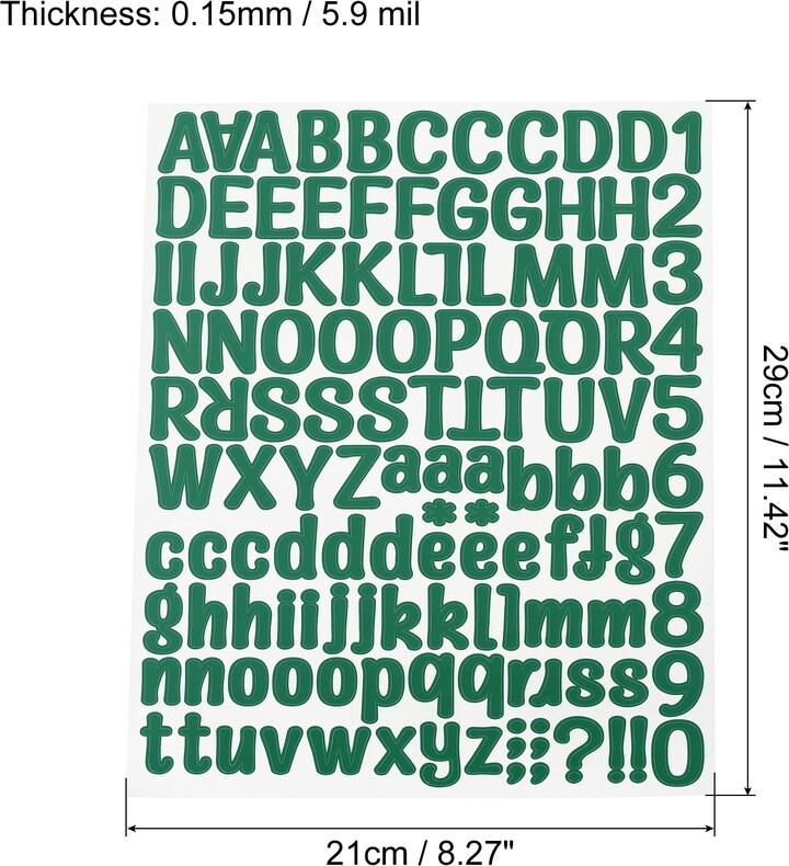 Unique Bargains 10 Sheets 126 Pcs Vinyl Letters Number Sticker Decal