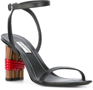 Balenciaga contrast heel sandals - women - Leather/Polyester - 36