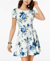 Thumbnail for your product : B. Darlin Juniors' Printed Back-Tie Fit & Flare Dress
