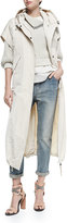 Thumbnail for your product : Brunello Cucinelli Half-Sleeve Sweater W/ Zip Shoulder