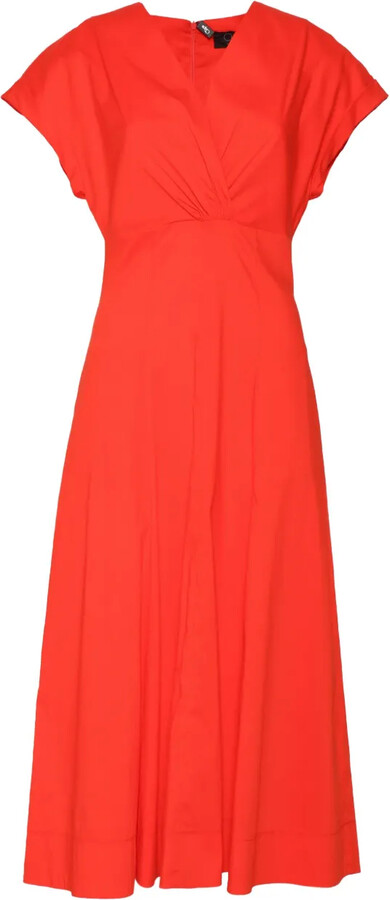 Clips poplin V-neck dress