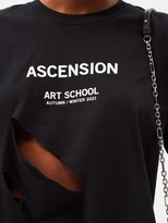 Thumbnail for your product : Art School Logo-print Slashed Cotton-jersey T-shirt - Black White