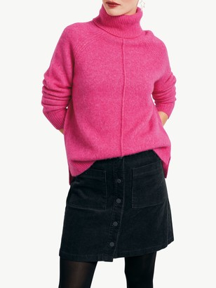 bright pink polo neck jumper