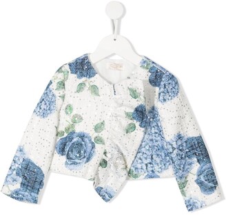 MonnaLisa Cropped Floral-Print Jacket