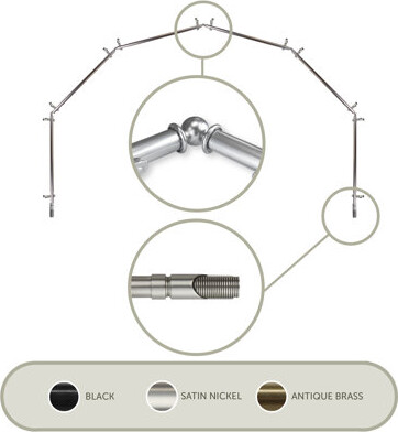 Rod Desyne Adjustable 0.81" Bay Window Single Curtain Rod