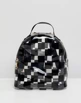 Thumbnail for your product : clear ASOS DESIGN mini plastic backpack in checkerboard print