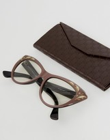 Thumbnail for your product : Gucci Clear Cat Eye Glasses with Embroidered Frame