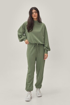 Nasty Gal Womens Quilted Relaxed Drawstring Sweatpants