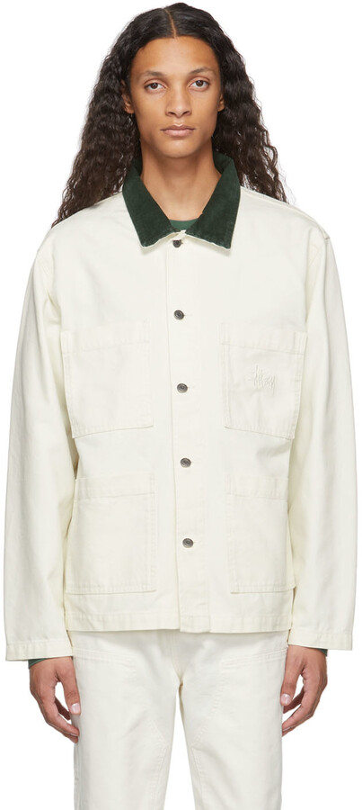white chore jacket