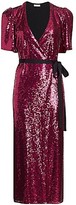 Thumbnail for your product : ML Monique Lhuillier Sequin Wrap Midi Dress