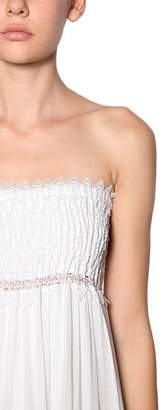 Charo Ruiz Ibiza Cotton Lace & Voile Strapless Maxi Dress