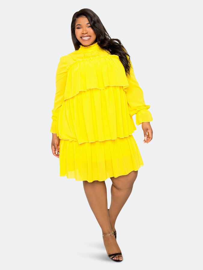 plus size yellow gown