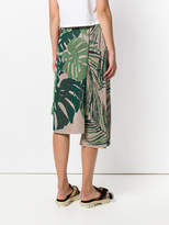 Thumbnail for your product : Circus Hotel tropical asymmetric lurex midi skirt