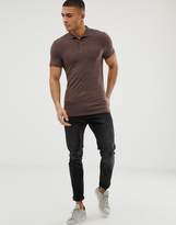 Thumbnail for your product : ASOS Design Muscle Fit Jersey Polo In Brown
