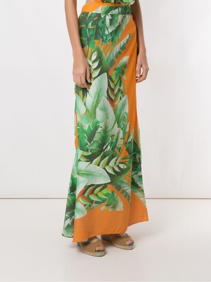 AMIR SLAMA Printed Wrap Maxi Skirt