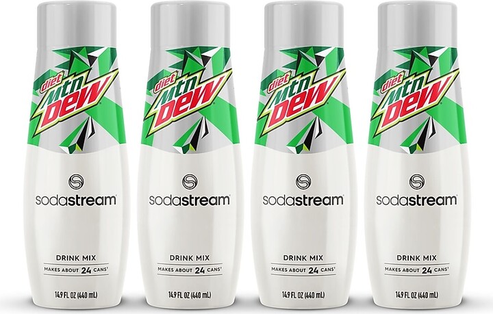 Sodastream Diet Mountain Dew Sugar-Free Drink Mix, 14.9 oz., 4 Bottles/Pack (1103166010)