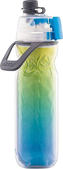 O2Cool Elite Mist ‘N Sip Plastic Double Wall Insulated Water Bottle, 20 oz., Ombre Blue (HMLDP07 OMB)