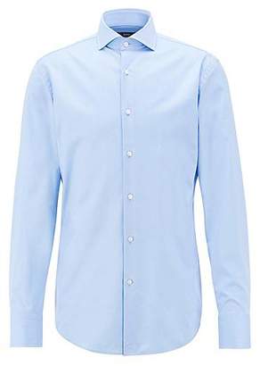 HUGO BOSS Slim-fit shirt in cotton twill with spread collar
