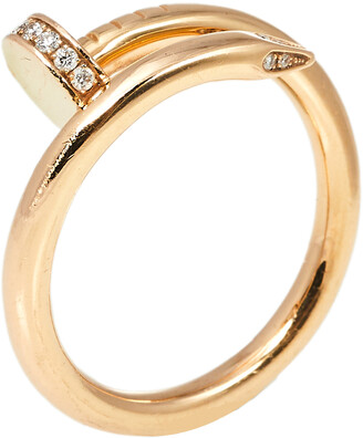 Cartier Juste Un Clou Diamond 18K Rose Gold Ring Size 59 - ShopStyle