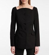 Thumbnail for your product : Carolina Herrera Square-neck wool-blend blazer