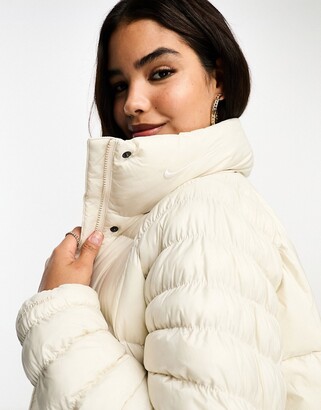 nike cream puffer coat