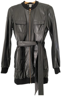 Diane von Furstenberg Black Leather Leather Jacket for Women