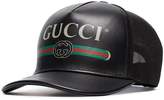 Thumbnail for your product : Gucci black faux Leather Trucker Cap