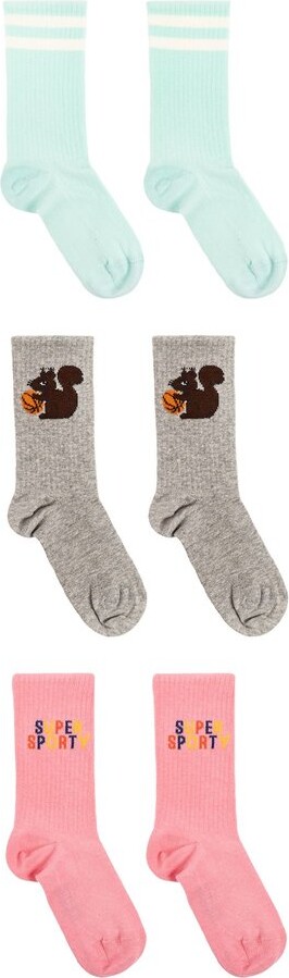 Mini Rodini Motif Intarsia Three Packs Of Socks