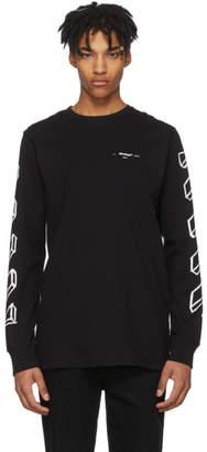 Off-White Off White Black and White Long Sleeve Diagonal Marker Arrows T-Shirt
