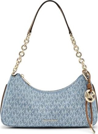 MICHAEL Michael Kors Nolita Medium Chain Pouchette Shoulder Women's Handbags New Horizon Leather/Polyester