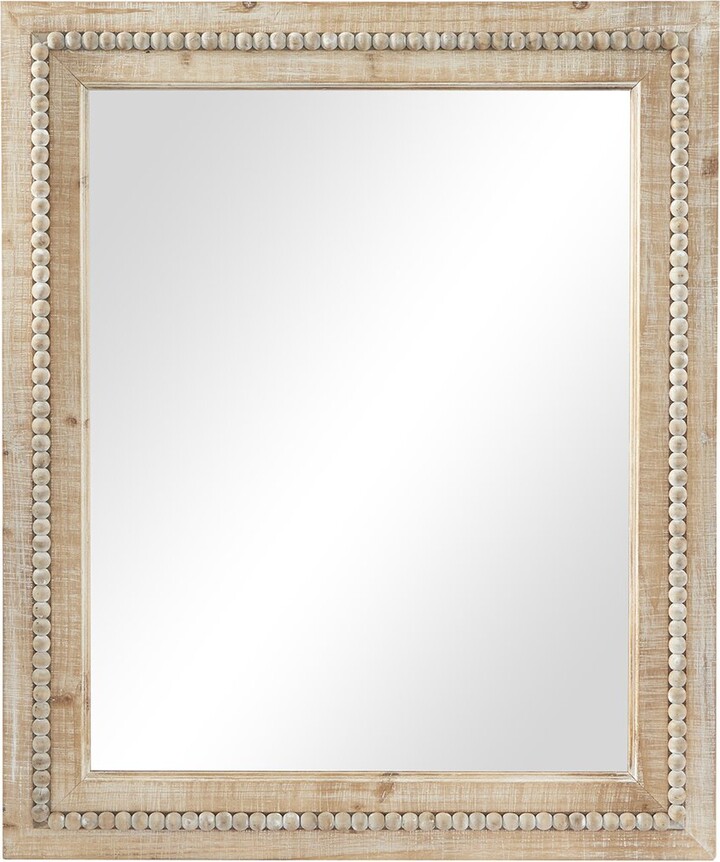 Peyton Lane Wood Distressed Wall Mirror With Beaded Detailing ShopStyle