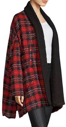 The Kooples Shawl Collar Tweed Plaid Jacket