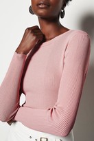 Thumbnail for your product : Karen Millen Pink Round Neck Rib Jumper