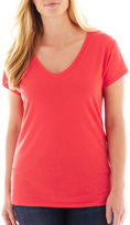 Thumbnail for your product : JCPenney a.n.a Short-Sleeve Essential V-Neck Tee - Plus