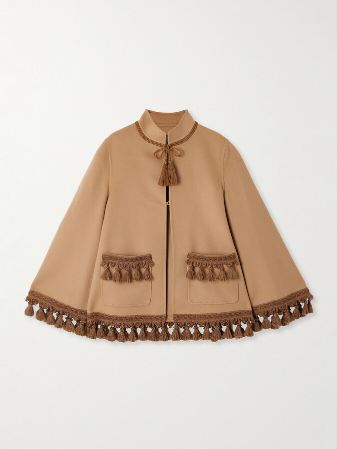 Valentino Garavani - Tasseled Wool And Cashmere-blend Jacket - Brown