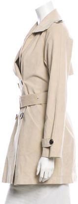 Halston Double-Breasted Faux Suede Coat