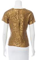 Thumbnail for your product : Oscar de la Renta Embellished Short Sleeve Top