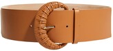 Thumbnail for your product : Lafayette 148 New York Napa Leather-Wrapped Buckle Belt w/ Raffia Strap
