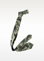 Thumbnail for your product : Valentino Camouflage Silk Narrow Tie