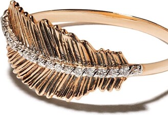 Kismet by Milka 14kt Rose Gold Feather Diamond Ring