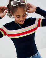 Thumbnail for your product : ASOS Tall DESIGN Tall jumper in rib with stripe