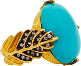 Thumbnail for your product : Cathy Waterman Diamond & Turquoise Leaf Ring