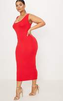 Thumbnail for your product : PrettyLittleThing Plus Red Basic Jersey Midi Dress