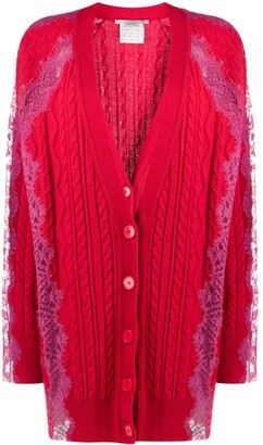 Stella McCartney Floral Lace Cable Knit Cardigan