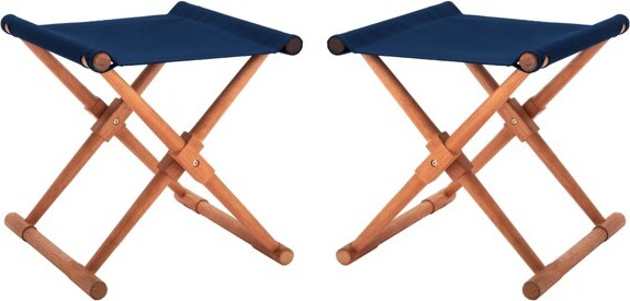 Safavieh BreanneStoolIndoor/Outdoor(Setof2)-PAT7053-Natural/Navy
