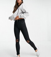 Thumbnail for your product : Dr. Denim Tall Lexy mid rise super skinny jeans with ripped knees in black